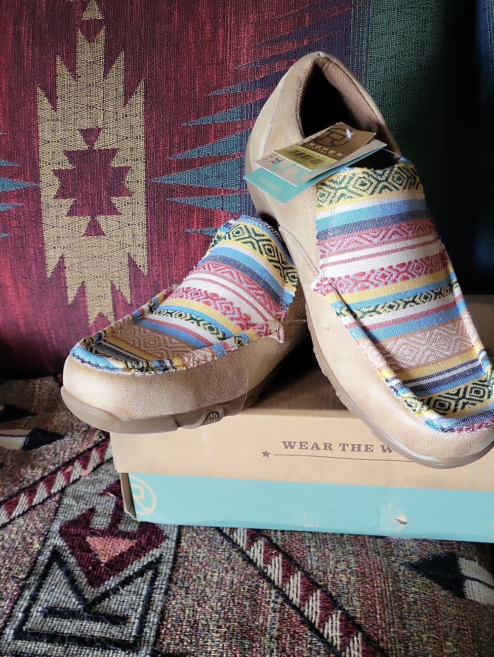 Women’s  Roper Slip-On Casual Shoes in Multicolor Aztec Stripe
